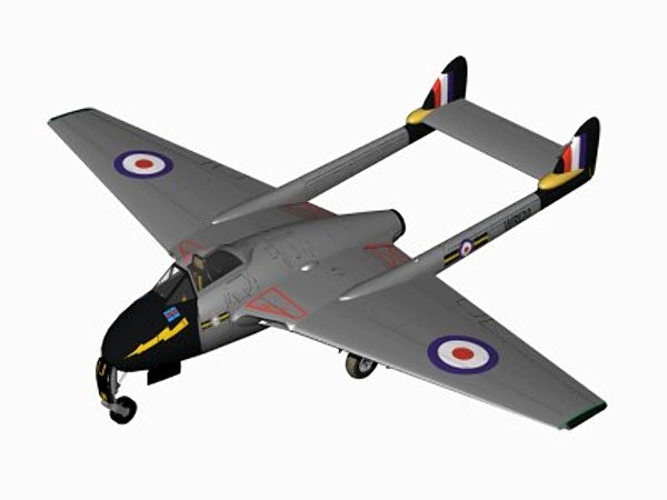 3d model of havilland vampire fb9 - De Havilland Vampire FB9 by pbratt