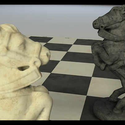 3d chess figures horse - Antique Chess Horse by ink3d