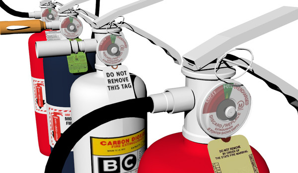 3d extinguishers set 4 lables - Fire Extinguishers Set of 4 & Lables by Imagetek3D