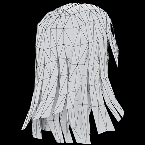 head halle berry hair 3d model - Halle Berry hair by fabelar