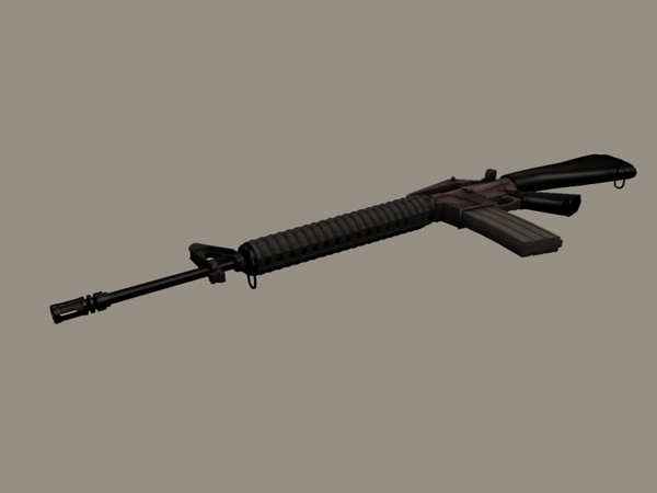 3d m16 gun - M16.max by yama25m