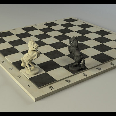 3d chess figures horse - Antique Chess Horse by ink3d