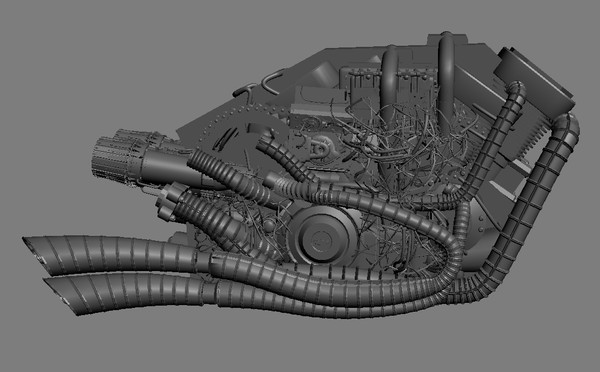3d motorcycle engine - Motorcycle engine v8 by dentonvanzan