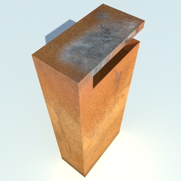 3d rusted dustbin - Rusted Dustbin... by ZERGEANT