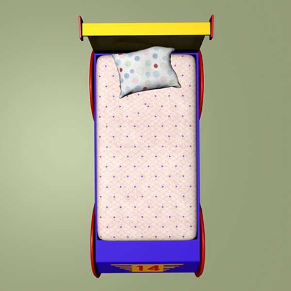 children bed racer car 3d model - Bed Racer Car by NesAn Studio