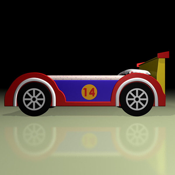 children bed racer car 3d model - Bed Racer Car by NesAn Studio