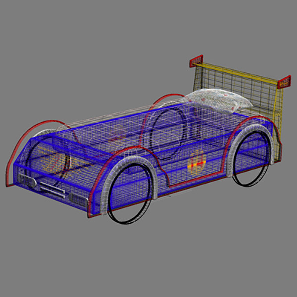 children bed racer car 3d model - Bed Racer Car by NesAn Studio