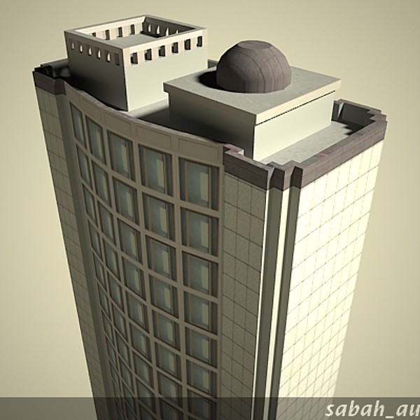 3d rise office building - High rise office building02- lowpoly by sabah_au