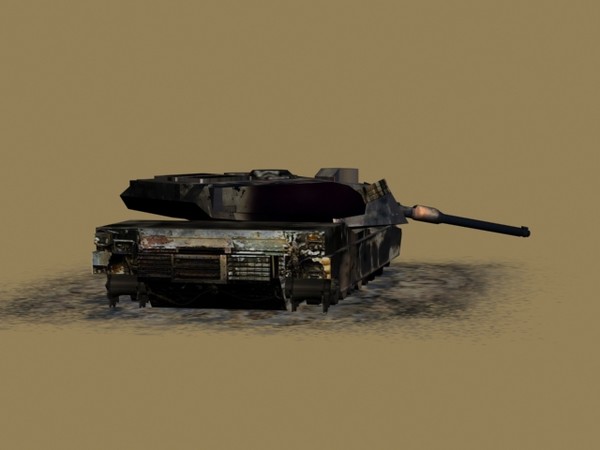 3d model burned m1 abrams tank - Burned out M1 Abrams low poly by Blackraven Studios