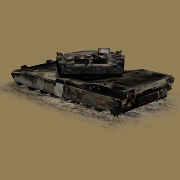 3d model burned m1 abrams tank - Burned out M1 Abrams low poly by Blackraven Studios