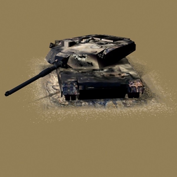 3d model burned m1 abrams tank - Burned out M1 Abrams low poly by Blackraven Studios