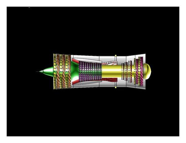 dwg military aircraft engine assembly - Military Aircraft Engine Assembly Model by RodgerSaintJohn