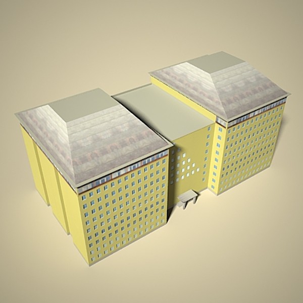 3ds twin office building - Twin office building – low polygon by sabah_au