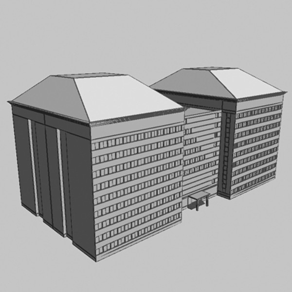 3ds twin office building - Twin office building – low polygon by sabah_au