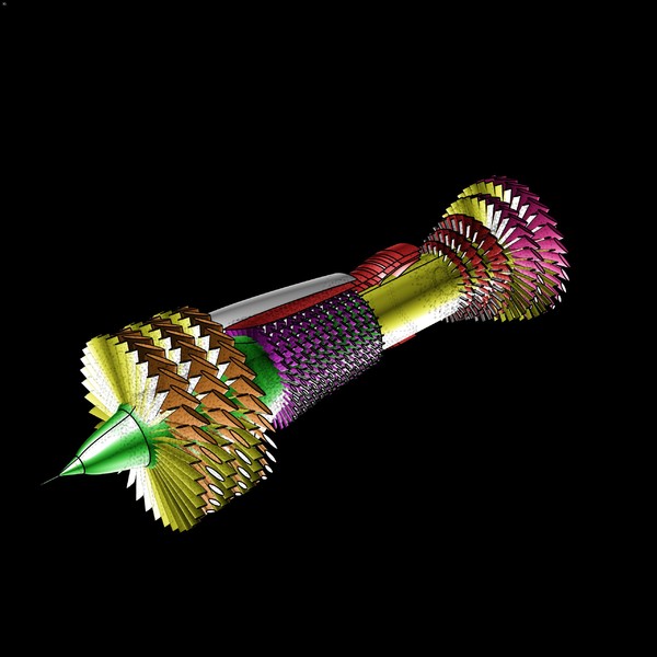 dwg military aircraft engine assembly - Military Aircraft Engine Assembly Model by RodgerSaintJohn