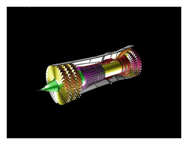 dwg military aircraft engine assembly - Military Aircraft Engine Assembly Model by RodgerSaintJohn