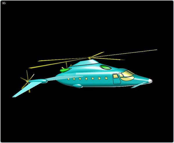 hybrid assembly concept 3d 3dm - Hybrid Helicopter Aircraft Assembly Model Concept by RodgerSaintJohn