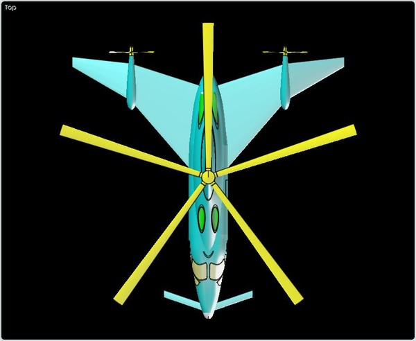 hybrid assembly concept 3d 3dm - Hybrid Helicopter Aircraft Assembly Model Concept by RodgerSaintJohn
