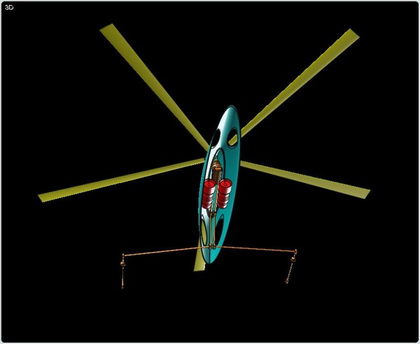 hybrid assembly concept 3d 3dm - Hybrid Helicopter Aircraft Assembly Model Concept by RodgerSaintJohn