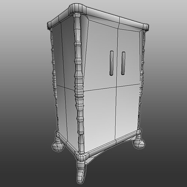 3d armoire low-poly model - armoire by frogprince