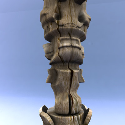 indian totem 3d model - Totem by C4DmodelSHOP