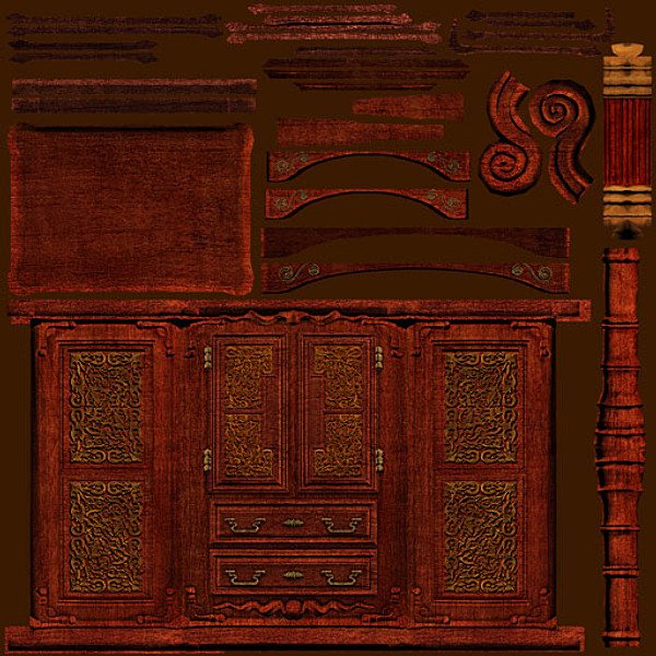 3d armoire low-poly model - armoire by frogprince