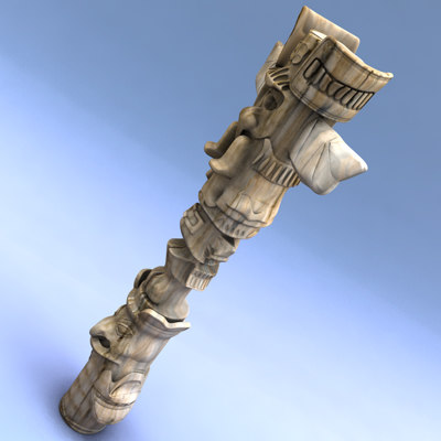 indian totem 3d model - Totem by C4DmodelSHOP