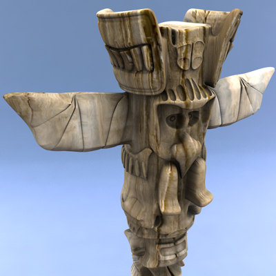 indian totem 3d model - Totem by C4DmodelSHOP