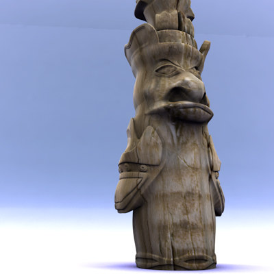indian totem 3d model - Totem by C4DmodelSHOP