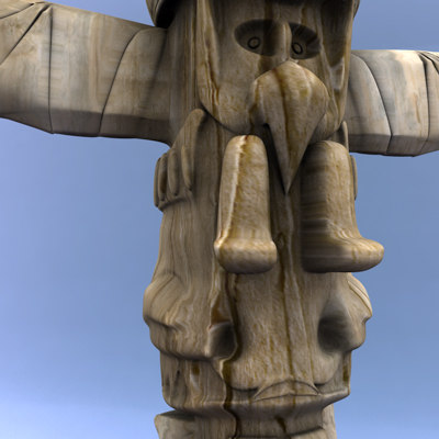 indian totem 3d model - Totem by C4DmodelSHOP