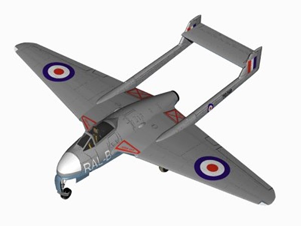 havilland vampire jet fighter 3d model - De Havilland Vampire F1 by pbratt