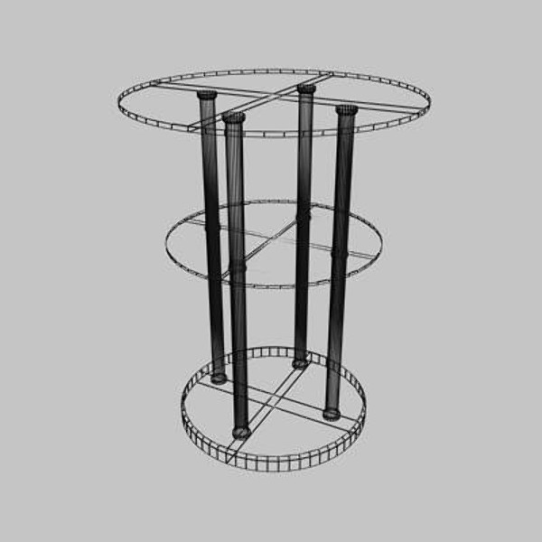 free phone table 3d model - Telephone Table_ab by sabah_au