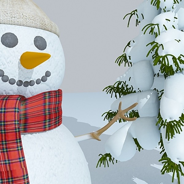 3d snowman christmas tree model - christmas tree + snowman.max by Batkhaan