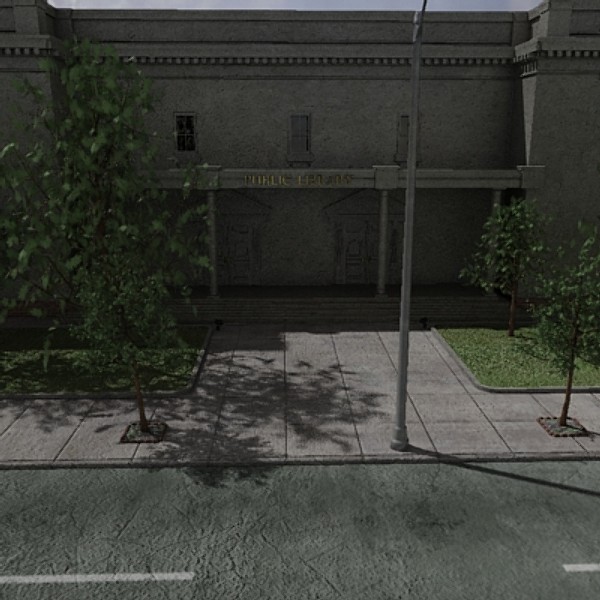 3d library lights building model - Library by dastolidigital