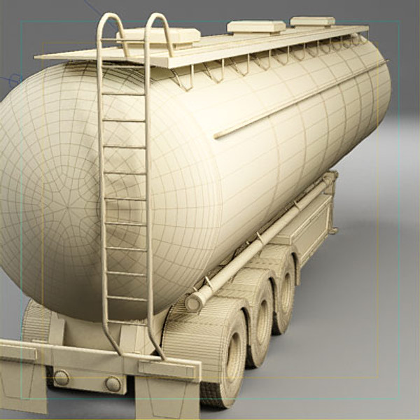 long tanker trailer 3d 3ds - Long Tanker Trailer by QLEE
