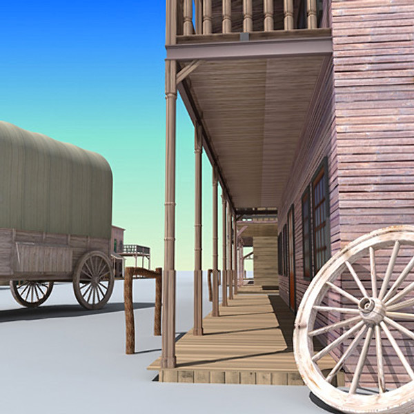 western town 3d model - Western Town by Gandoza