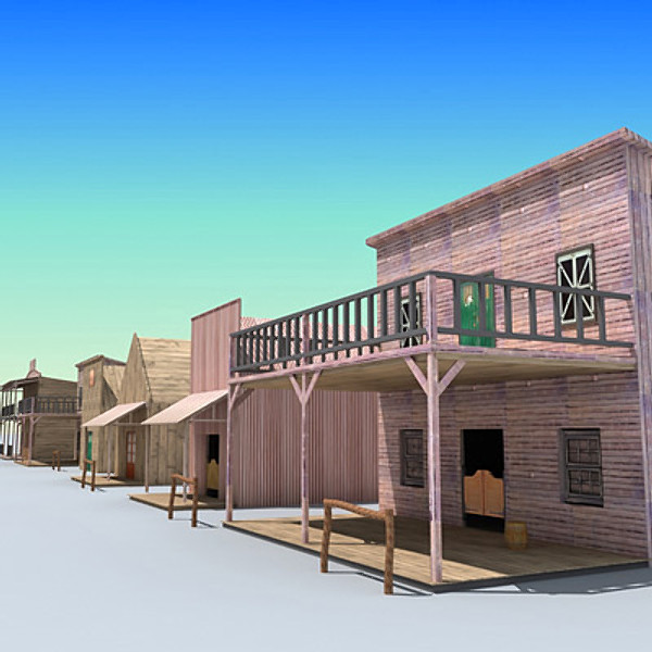 western town 3d model - Western Town by Gandoza