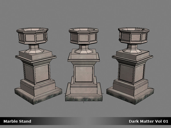 3d model marble stand - dark - Marble Stand - Dark Vol 01 by Kostas Yiatilis Macfarlane
