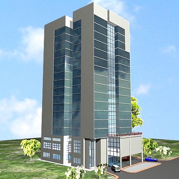 commercial building 3d model - Commercial Building 03 by sabah_au