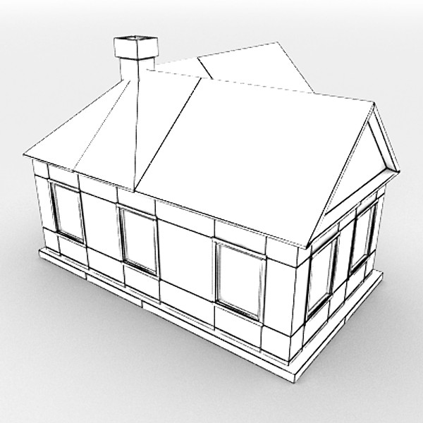 3ds max storey separate house garage - One storey separate house with garage by 3D Graphics