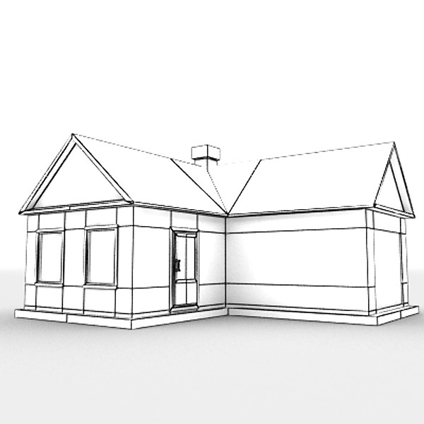 3ds max storey separate house garage - One storey separate house with garage by 3D Graphics
