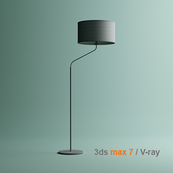 modern standing lamp 3d 3ds - massive standing lamp by lajhar