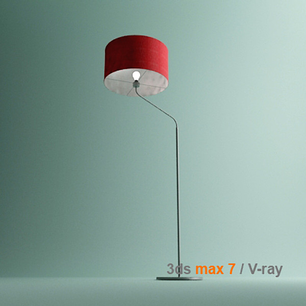 modern standing lamp 3d 3ds - massive standing lamp by lajhar