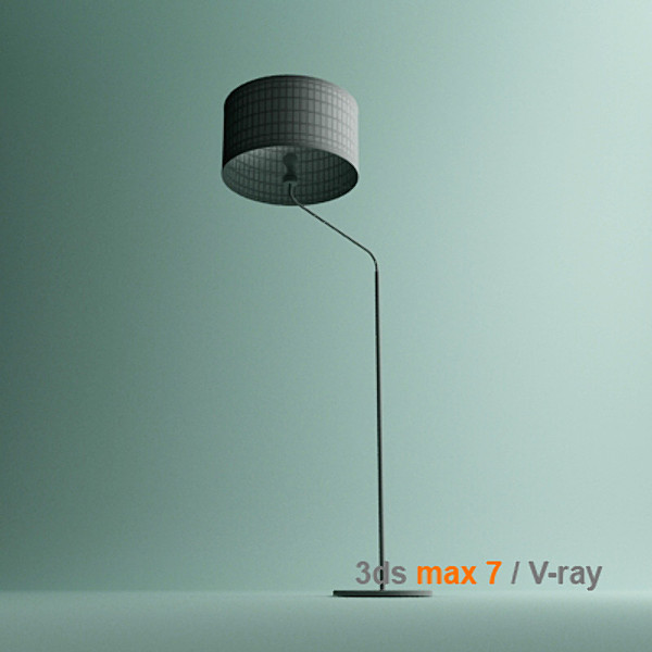 modern standing lamp 3d 3ds - massive standing lamp by lajhar