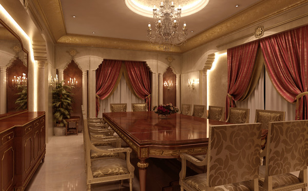 3d classical dining room model - Luxury dining room... by 3D.Art