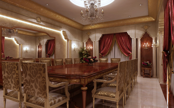 3d classical dining room model - Luxury dining room... by 3D.Art