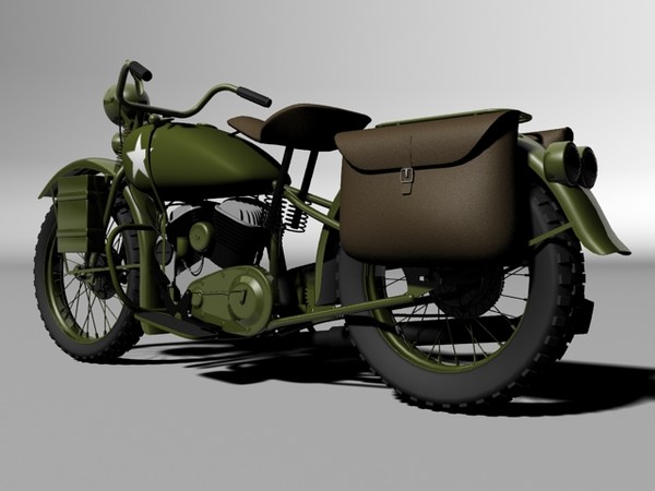 harley-davidson wla 3d obj - Harley-Davidson WLA 1942 WWII by Gonzo_3d