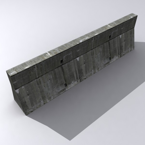 3d model concrete barrier polys - Low Poly Cement Barrier by Game Model Creations