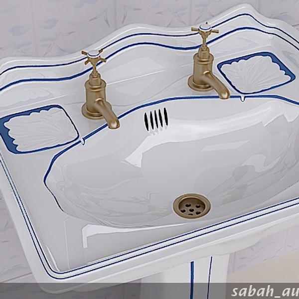 3d stylish wash basin - Stylish Pedestal Wash Basin by sabah_au