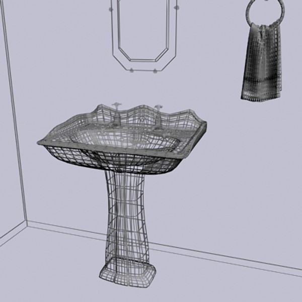 3d stylish wash basin - Stylish Pedestal Wash Basin by sabah_au